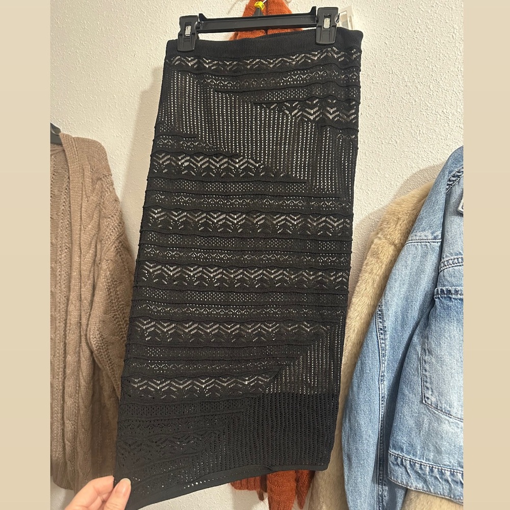 RACHEL Rachel Roy Black lace Patterned  Skirt